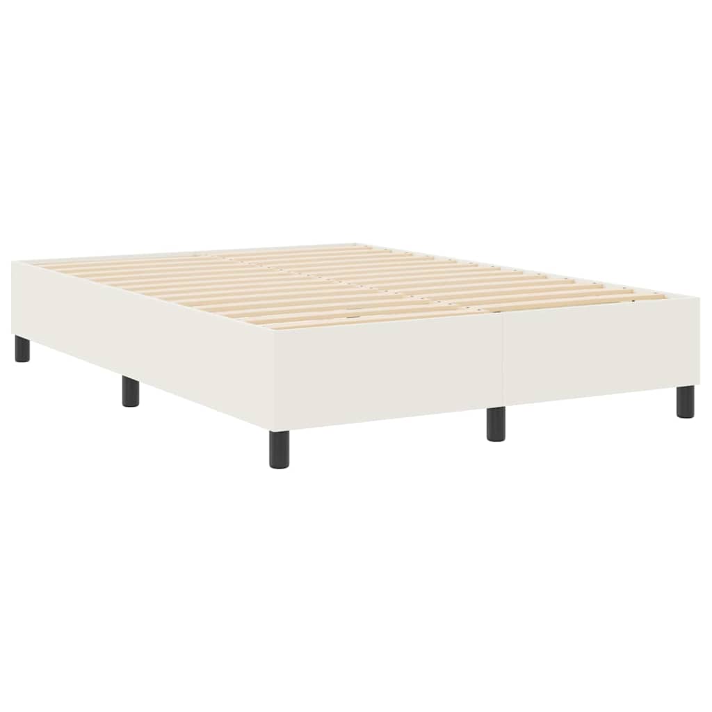 Box Spring Bed Cream 140 x 200 cm Corduroy fabric