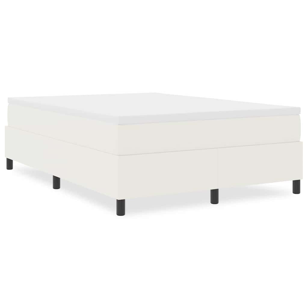 Box Spring Bed Cream 140 x 200 cm Corduroy fabric
