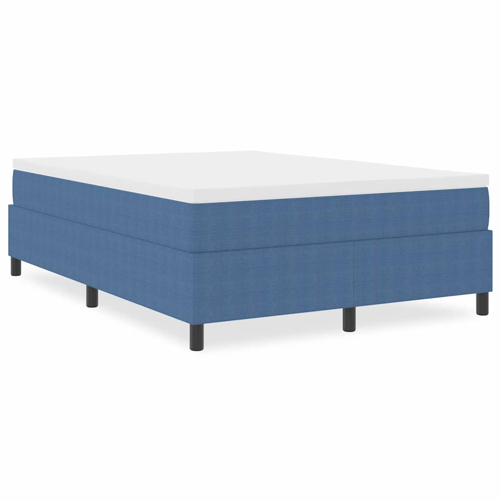 Box Spring Bed Blue 140 x 200 cm Corduroy fabric