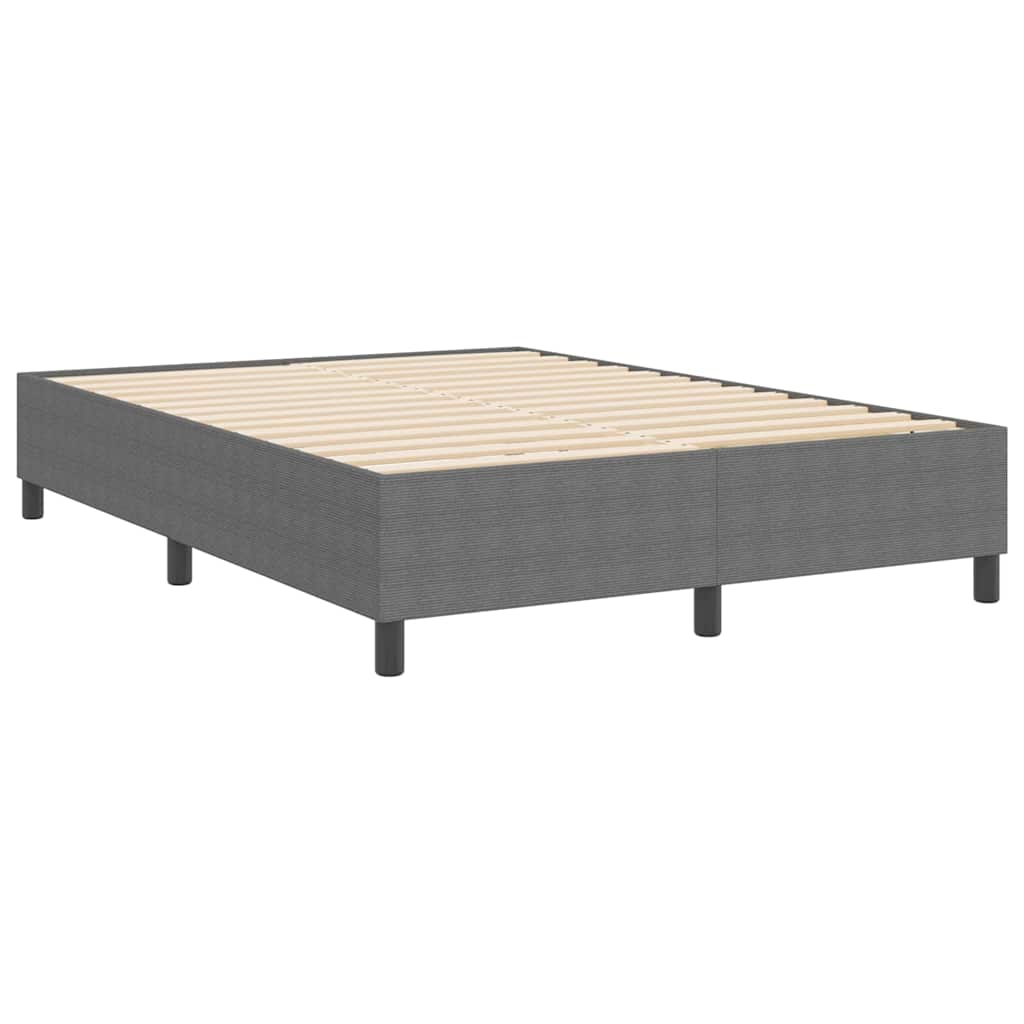 Box Spring Bed Light grey 160 x 200 cm Corduroy fabric
