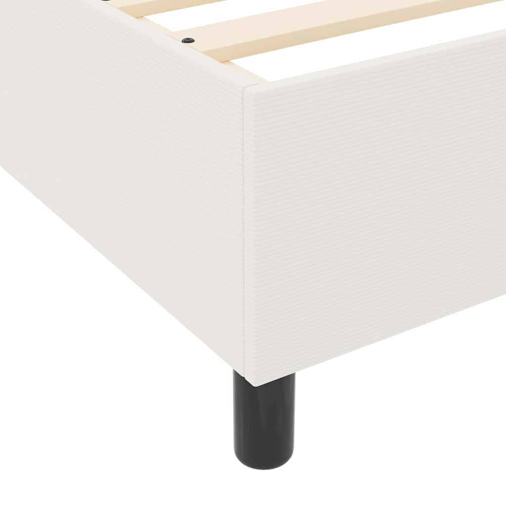 Box Spring Bed Cream 180 x 200 cm Corduroy fabric