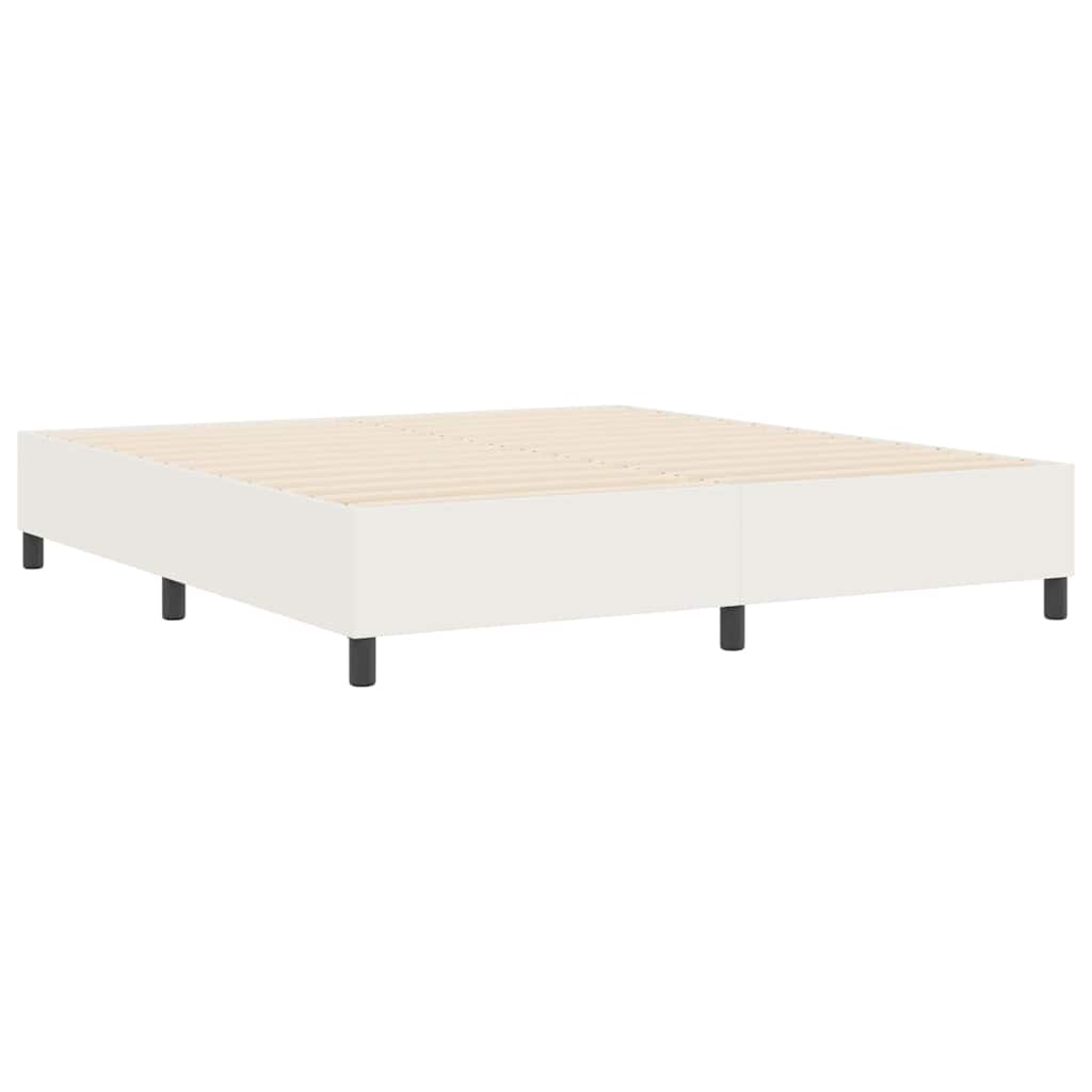 Box Spring Bed Cream 180 x 200 cm Corduroy fabric