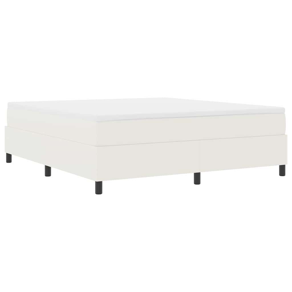 Box Spring Bed Cream 180 x 200 cm Corduroy fabric