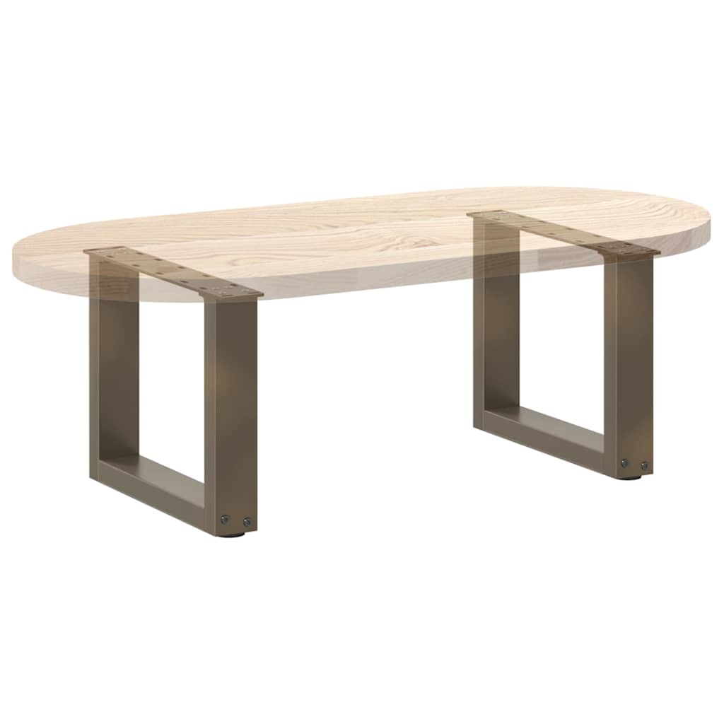 Coffee Table Legs U-Shaped 2 pcs Natural Steel 40x(30-31) cm Steel
