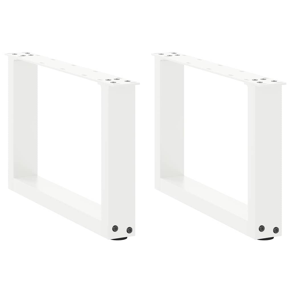 Coffee Table Legs U-Shaped 2 pcs White 50x(30-31) cm Steel