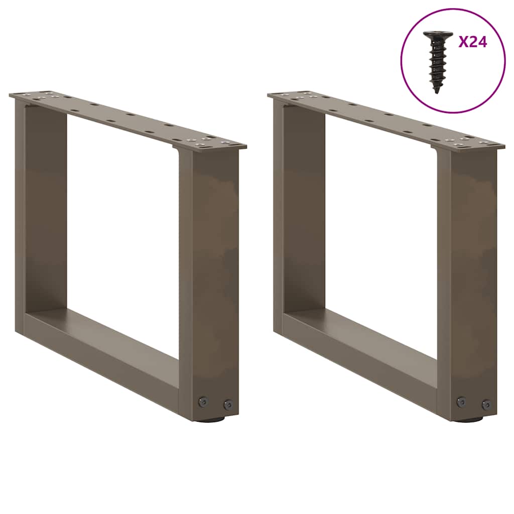 Coffee Table Legs U-Shaped 2 pcs Natural Steel 50x(30-31) cm Steel