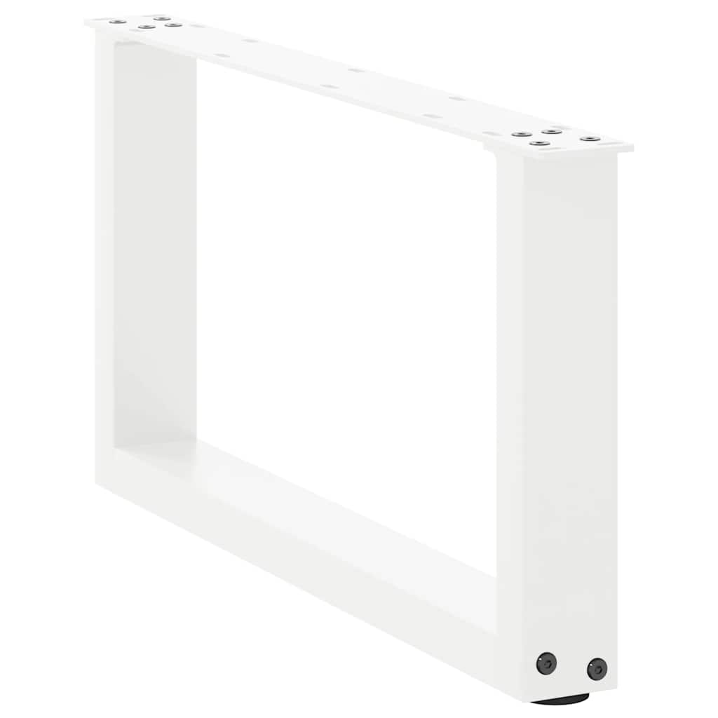 Coffee Table Legs U-Shaped 2 pcs White 70x(30-31) cm Steel