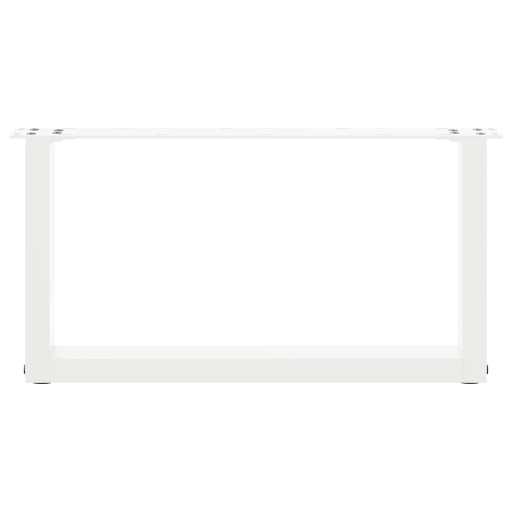 Coffee Table Legs U-Shaped 2 pcs White 70x(30-31) cm Steel