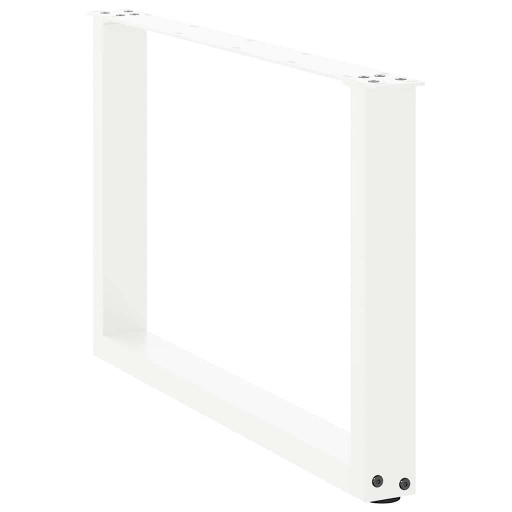 Coffee Table Legs U-Shaped 2 pcs White 60x(42-43) cm Steel