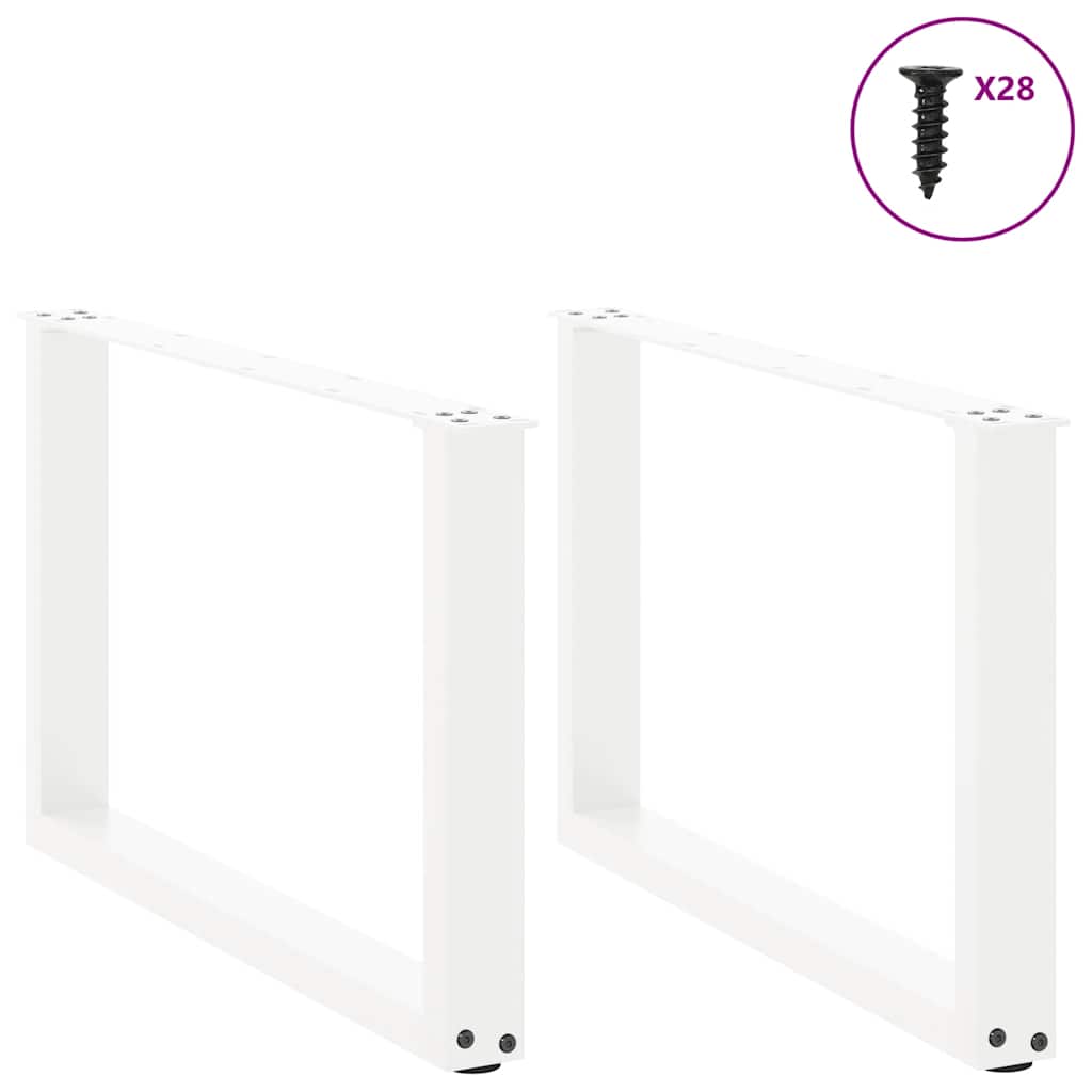 Coffee Table Legs U-Shaped 2 pcs White 70x(42-43) cm Steel