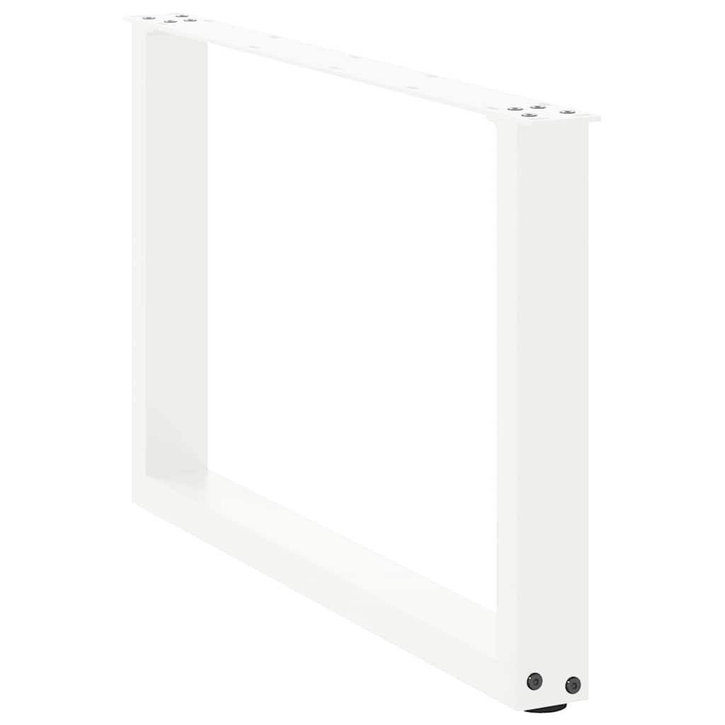Coffee Table Legs U-Shaped 2 pcs White 70x(42-43) cm Steel
