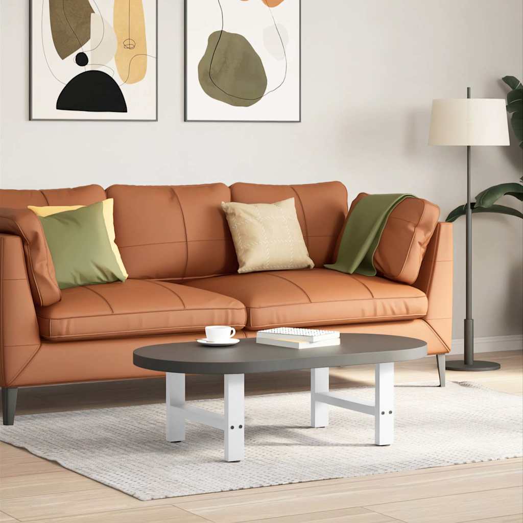 Coffee Table Legs White 2 pcs 50x(30-31) cm Steel