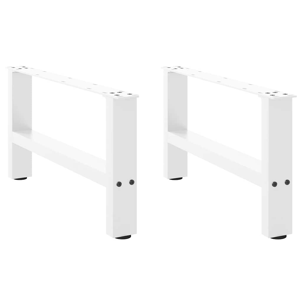 Coffee Table Legs White 2 pcs 60x(30-31) cm Steel