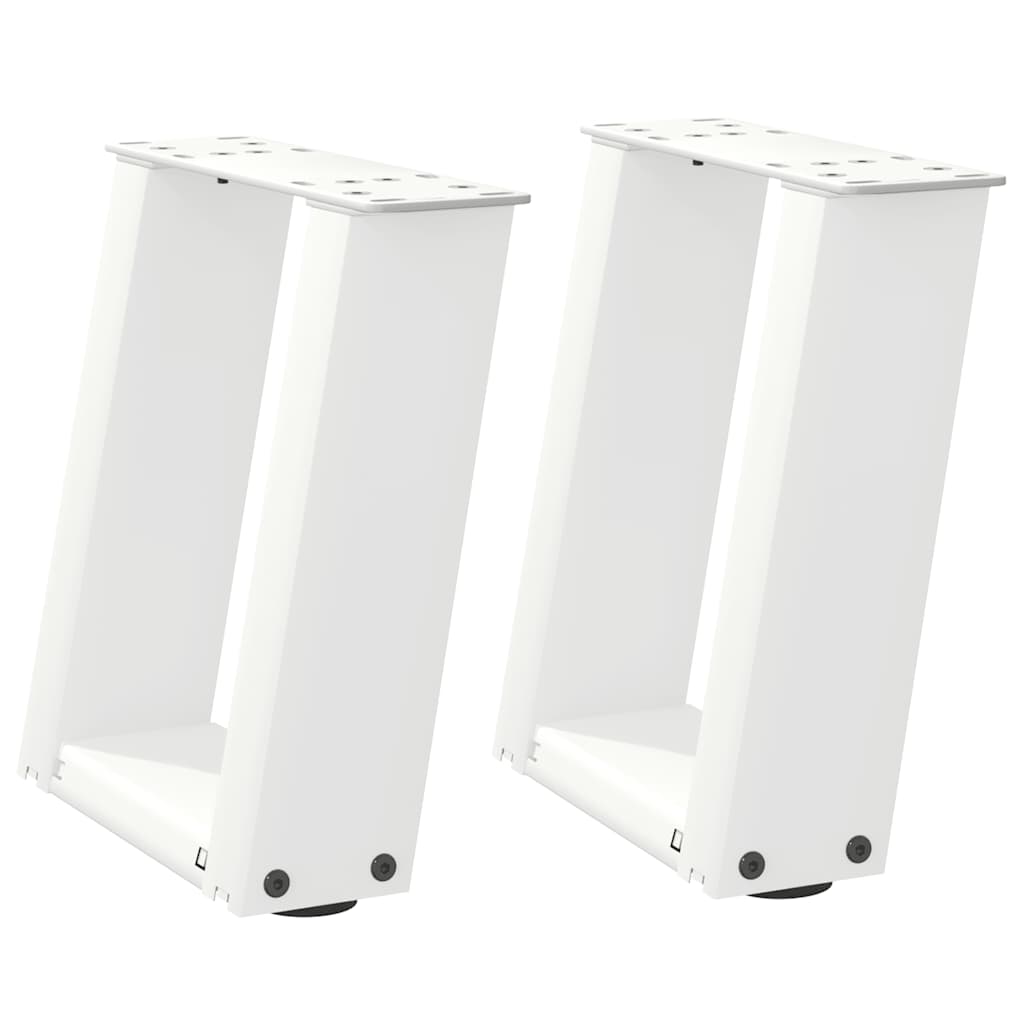 Coffee Table Legs U-Shaped 2 pcs White 30x(30-31) cm Steel