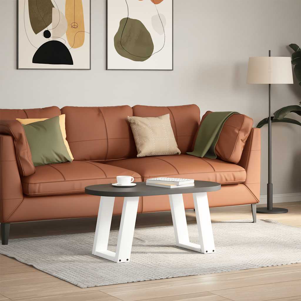 Coffee Table Legs U-Shaped 2 pcs White 38x(42-43) cm Steel
