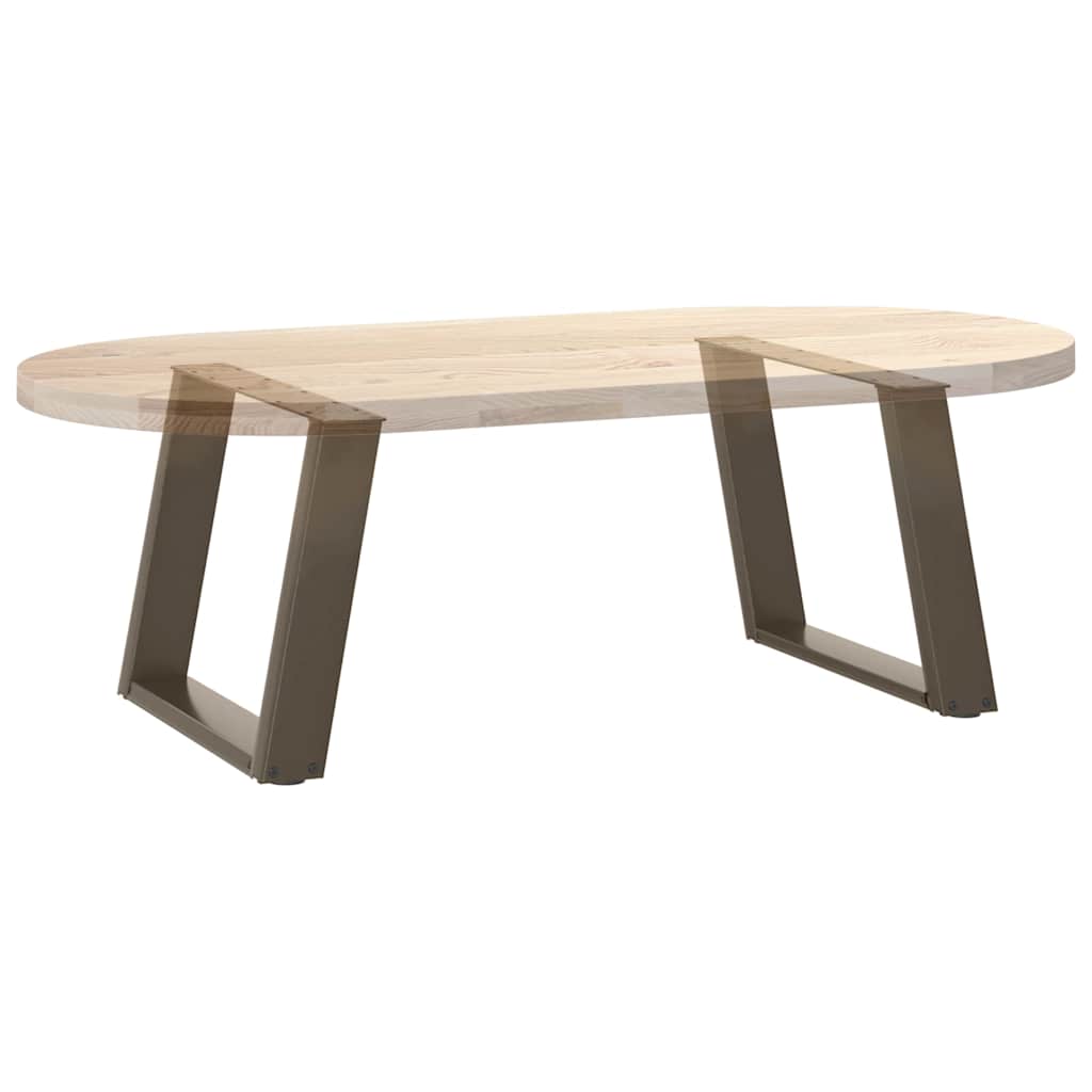 Coffee Table Legs U-Shaped 2 pcs Natural Steel 60x(42-43) cm Steel