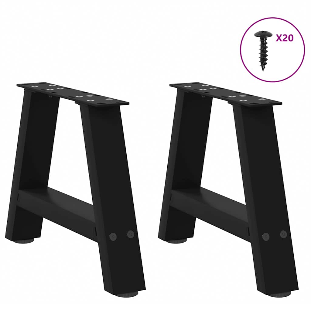 Coffee Table Legs A-Shaped 2 pcs Black 40x(30-31) cm Steel
