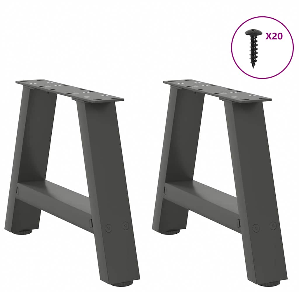 Coffee Table Legs A-Shaped 2 pcs Anthracite 40x(30-31) cm Steel