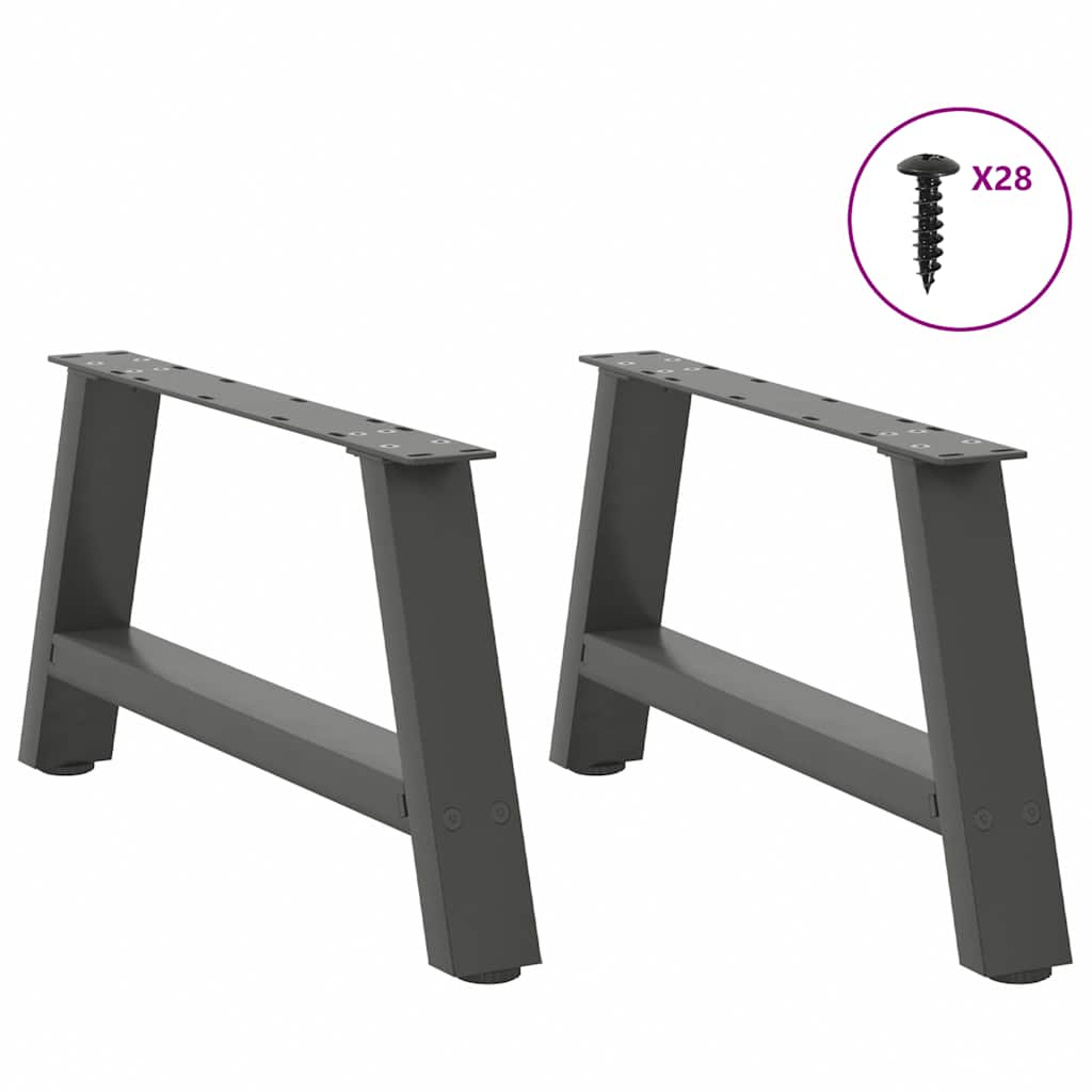 Coffee Table Legs A-Shaped 2 pcs Anthracite 70x(30-31) cm Steel