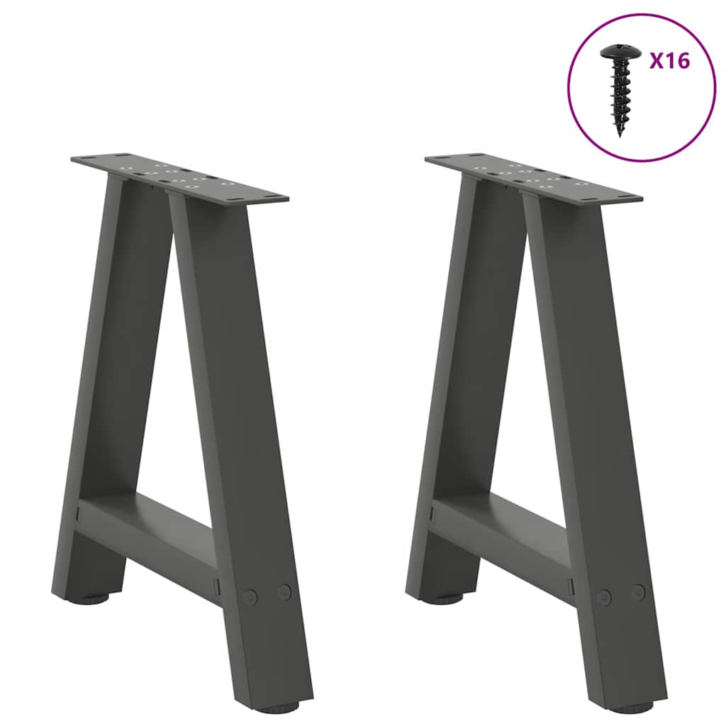 Coffee Table Legs A-Shaped 2 pcs Anthracite 38x(42-43) cm Steel