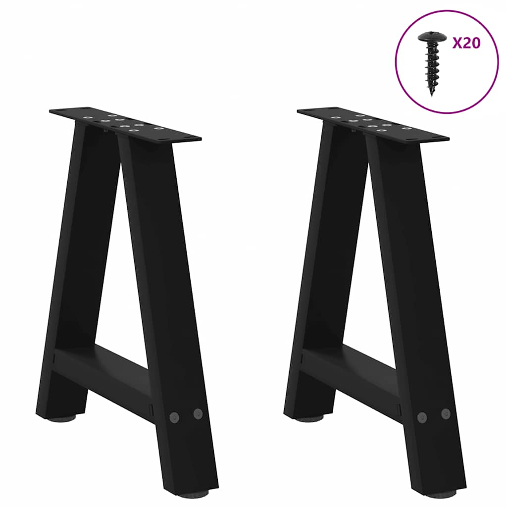 Coffee Table Legs A-Shaped 2 pcs Black 50x(42-43) cm Steel