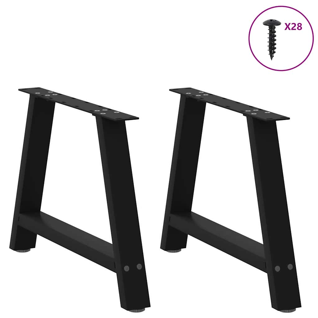 Coffee Table Legs A-Shaped 2 pcs Black 60x(42-43) cm Steel