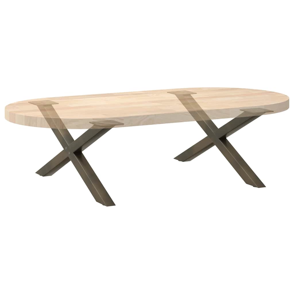 Coffee Table Legs X-Shaped 2 pcs Natural Steel 70x(30-31) cm Steel
