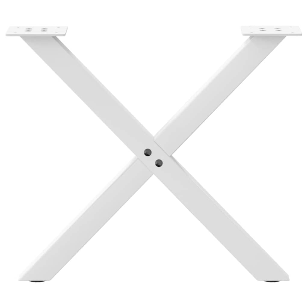 Coffee Table Legs X-Shaped 2 pcs White 60x(42-43) cm Steel