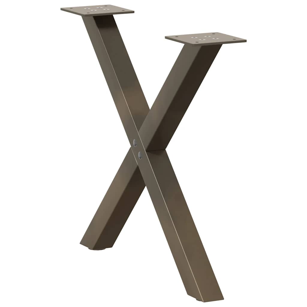 Coffee Table Legs X-Shaped 2 pcs Natural Steel 60x(42-43) cm Steel
