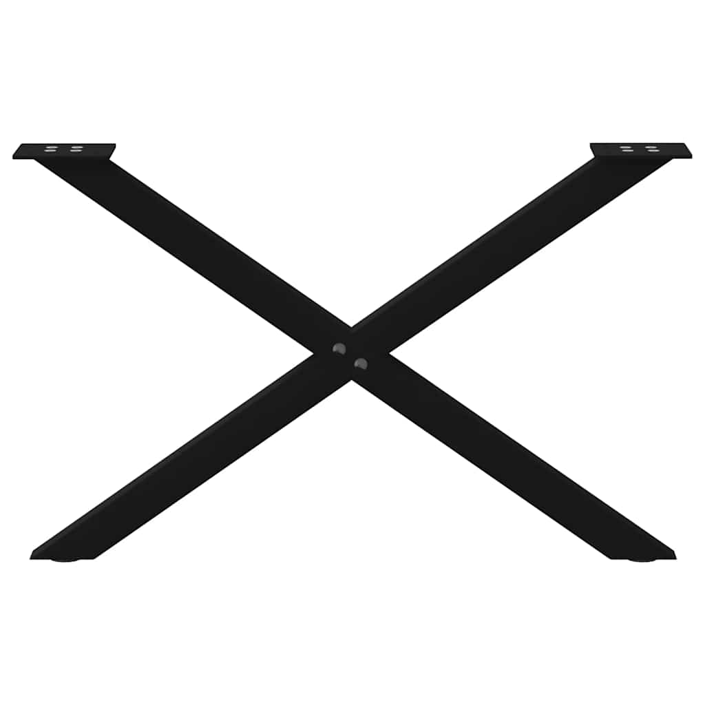 Coffee Table Legs X-Shaped 2 pcs Black 70x(42-43) cm Steel
