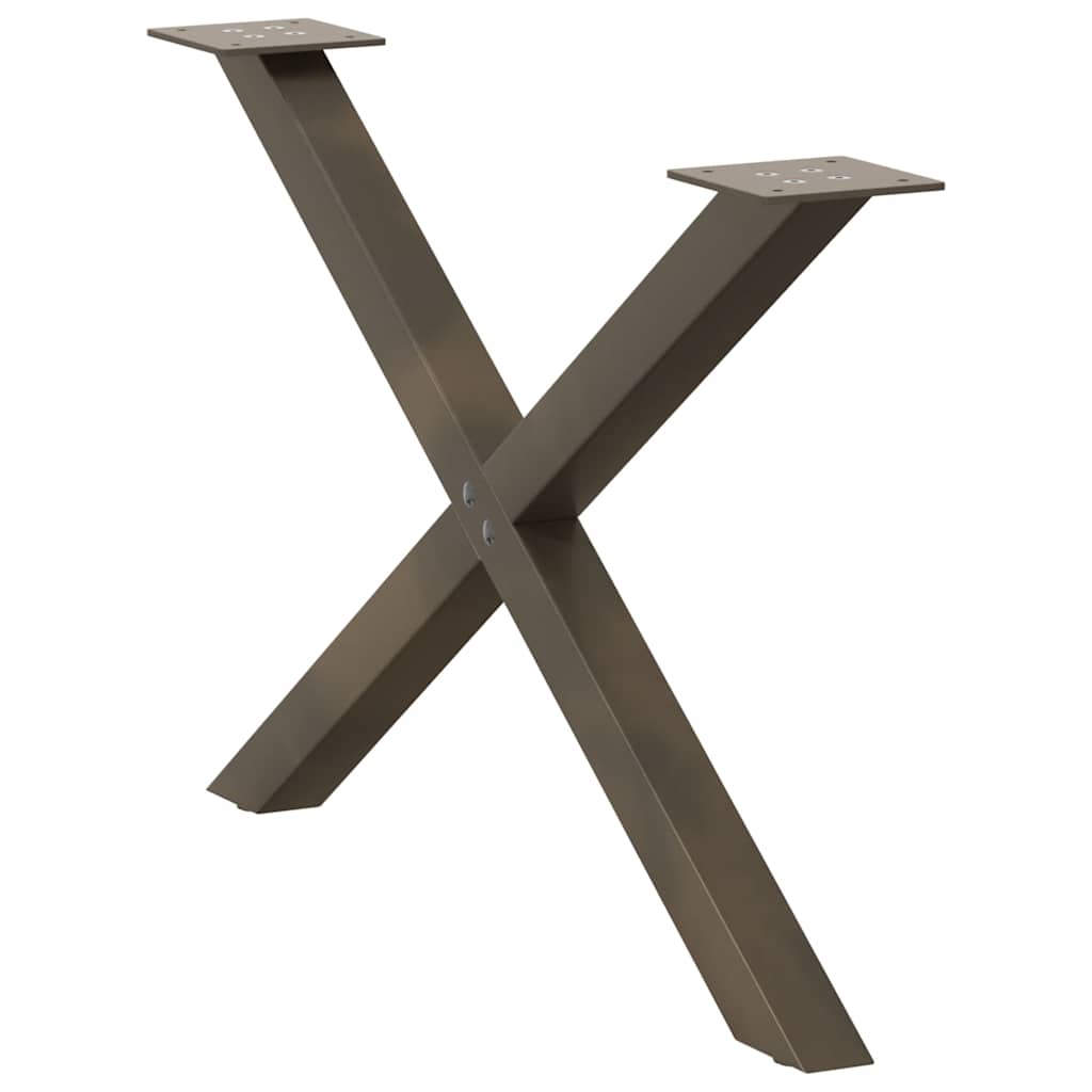 Coffee Table Legs X-Shaped 2 pcs Natural Steel 70x(42-43) cm Steel
