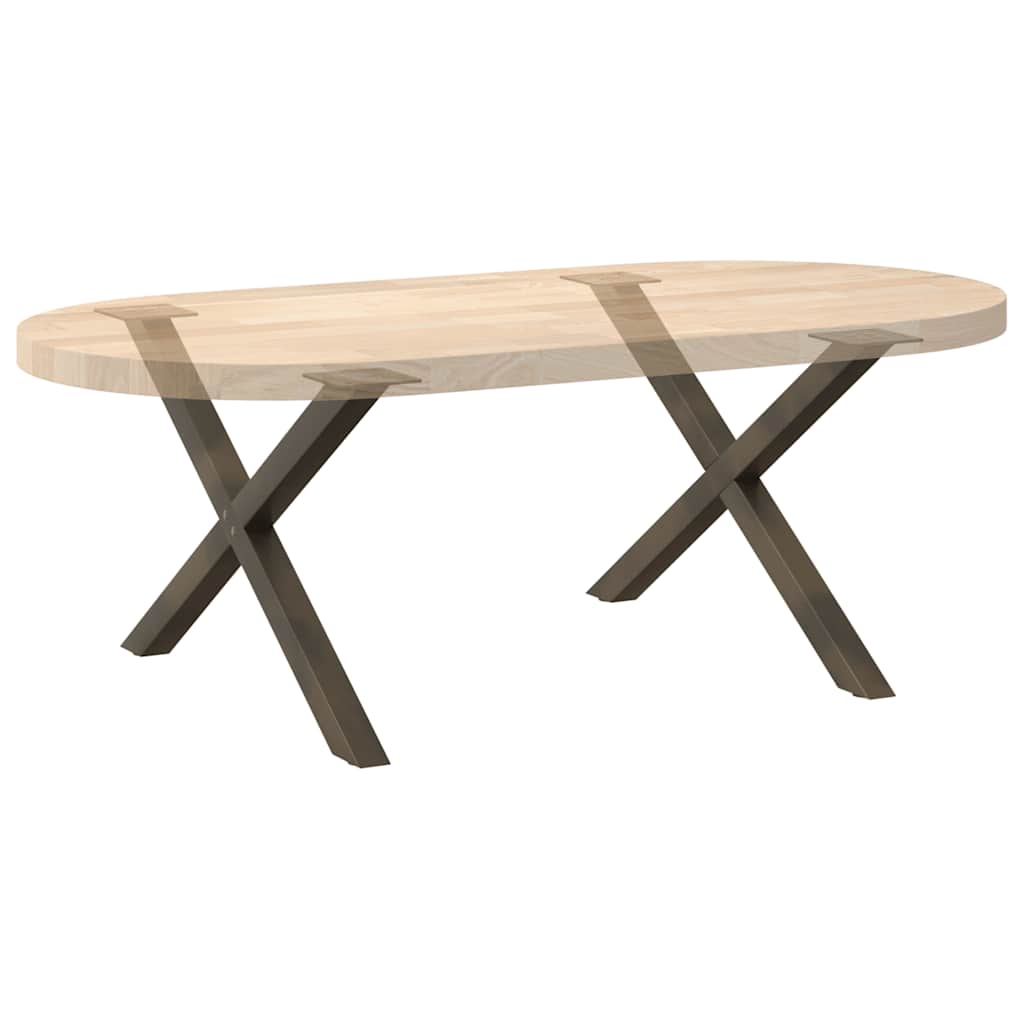 Coffee Table Legs X-Shaped 2 pcs Natural Steel 70x(42-43) cm Steel