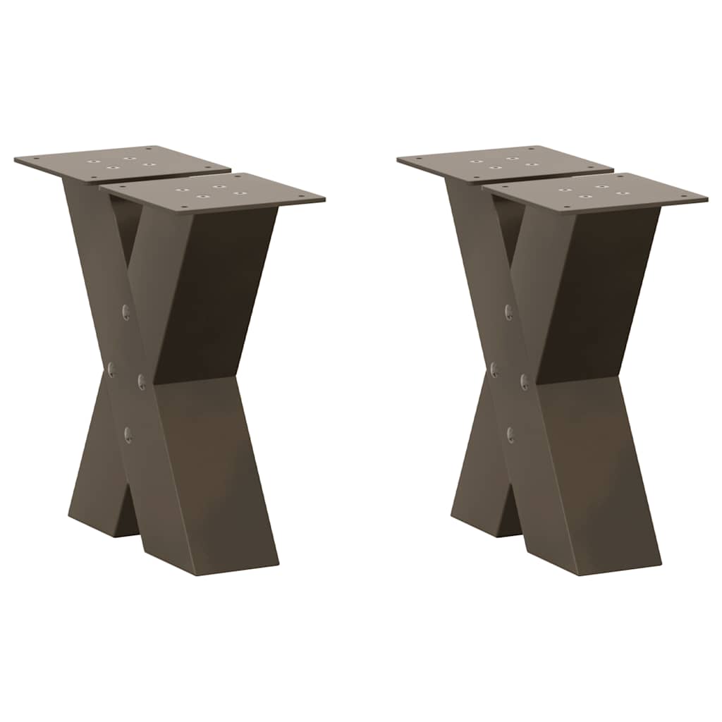 Coffee Table Legs X-Shaped 2 pcs Natural Steel 30x(30-31) cm Steel