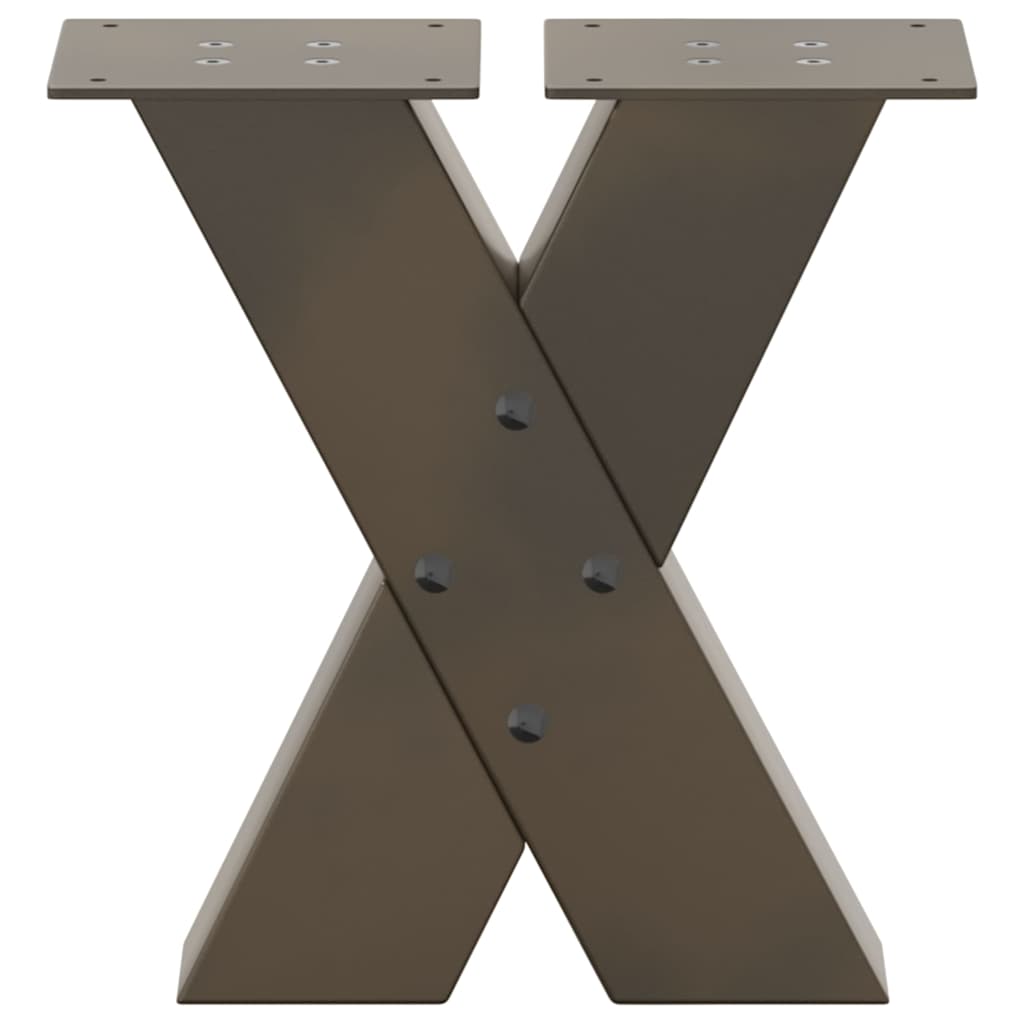Coffee Table Legs X-Shaped 2 pcs Natural Steel 40x(30-31) cm Steel