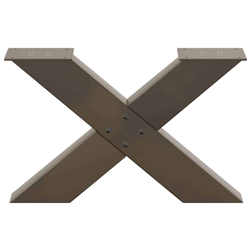 Coffee Table Legs X-Shaped 2 pcs Natural Steel 50x(30-31) cm Steel
