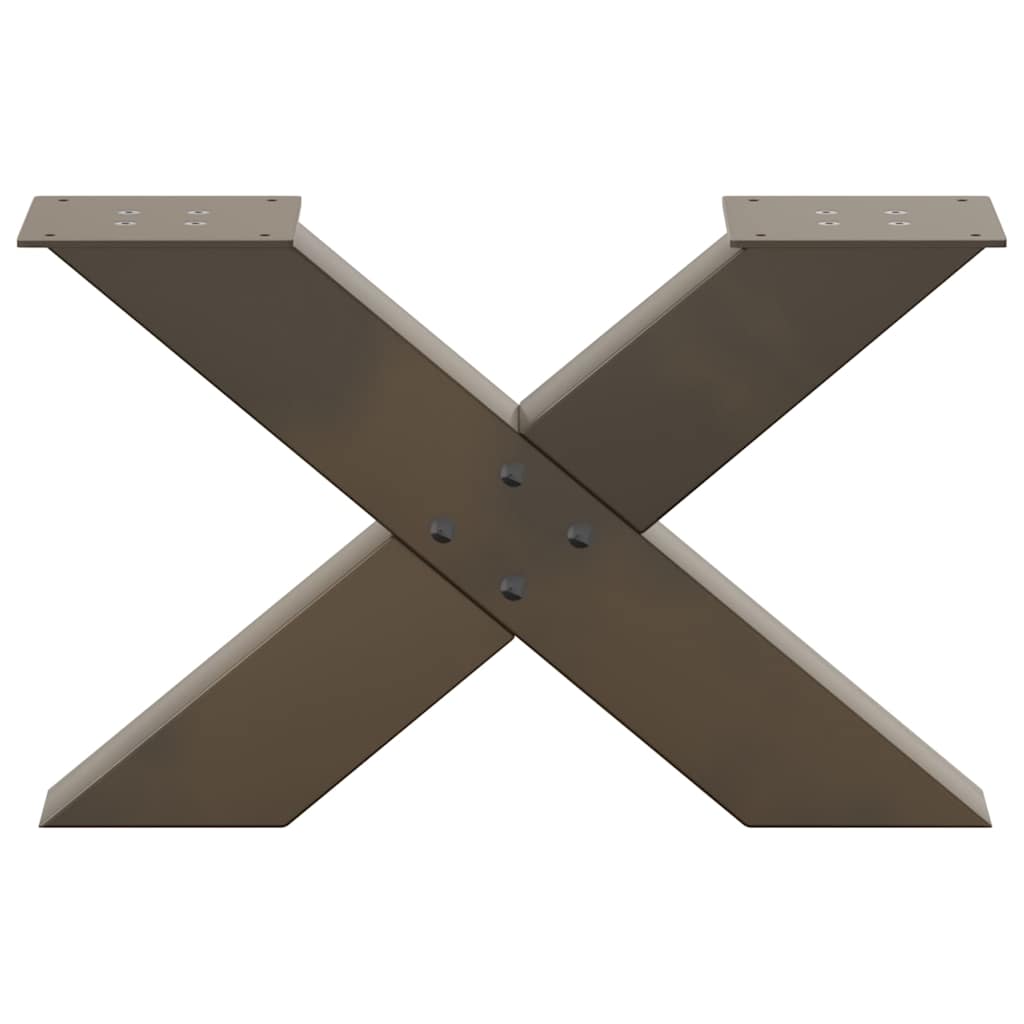 Coffee Table Legs X-Shaped 2 pcs Natural Steel 60x(30-31) cm Steel