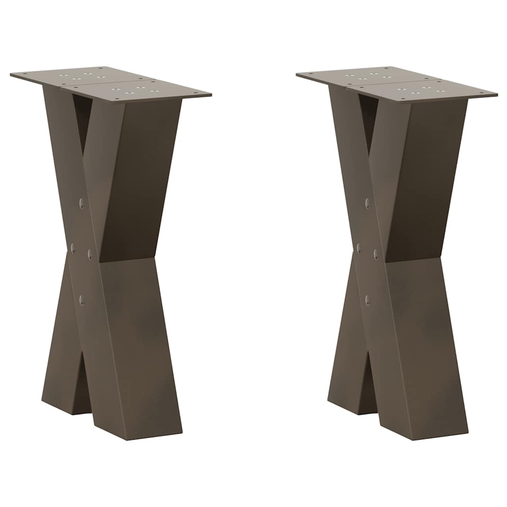 Coffee Table Legs X-Shaped 2 pcs Natural Steel 38x(42-43) cm Steel
