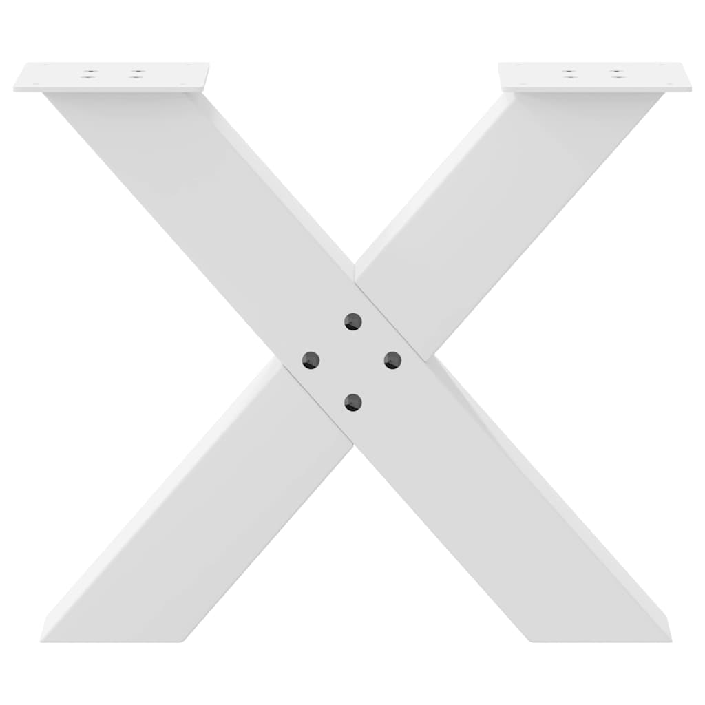 Coffee Table Legs X-Shaped 2 pcs White 50x(42-43) cm Steel