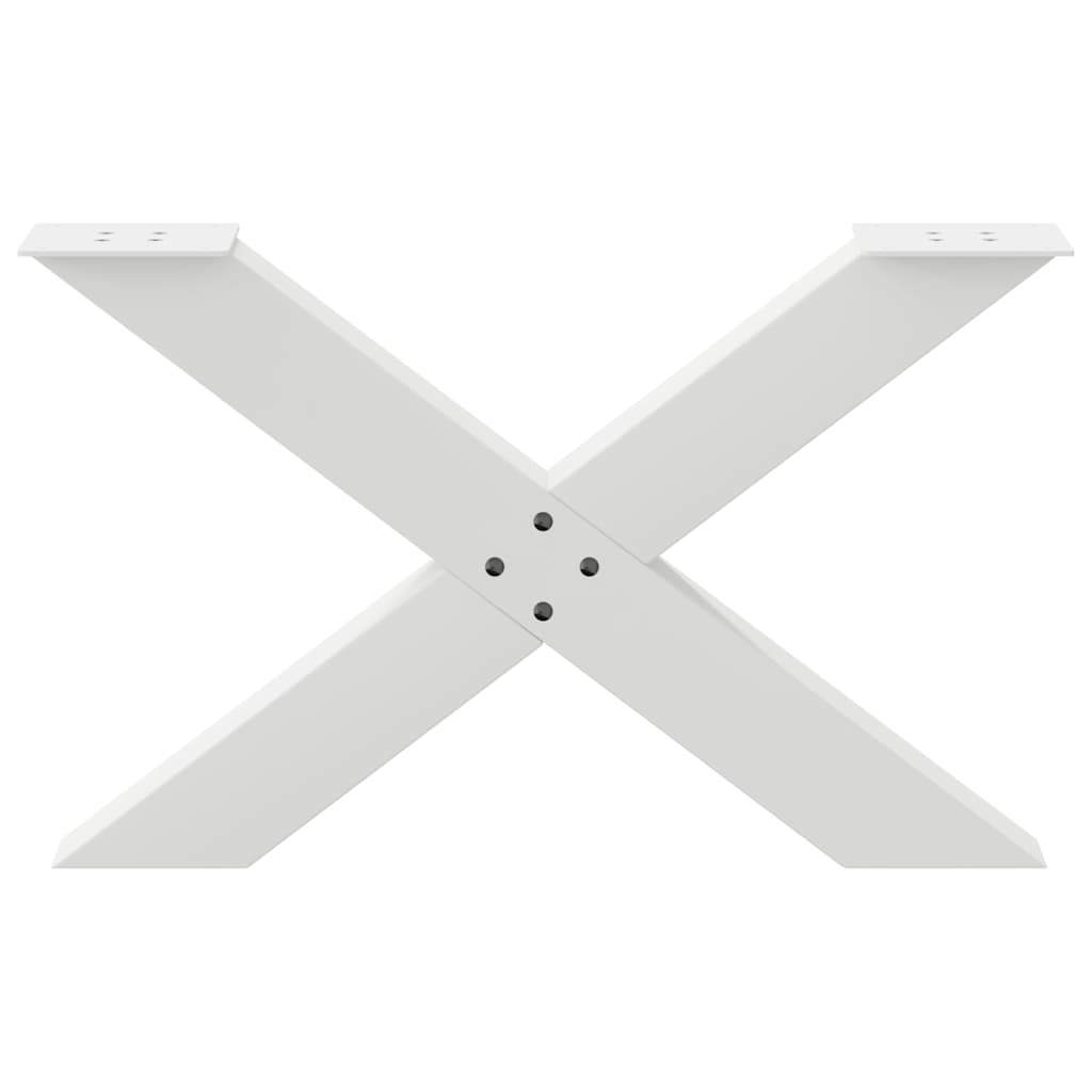 Coffee Table Legs X-Shaped 2 pcs White 70x(42-43) cm Steel
