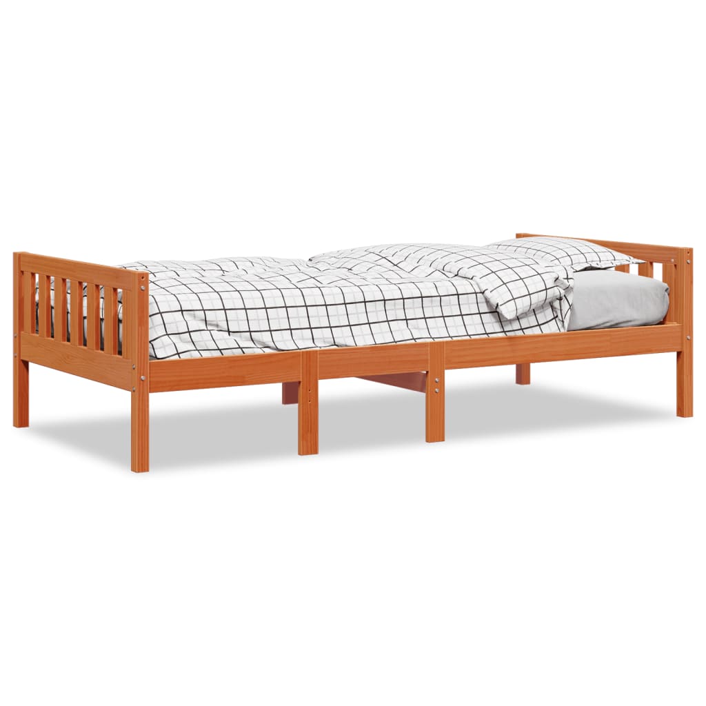 Children's Bed without Mattress Wax Brown 75x190 cm Solid Wood Pine