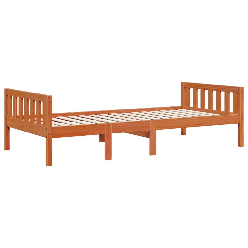 Children's Bed without Mattress Wax Brown 75x190 cm Solid Wood Pine