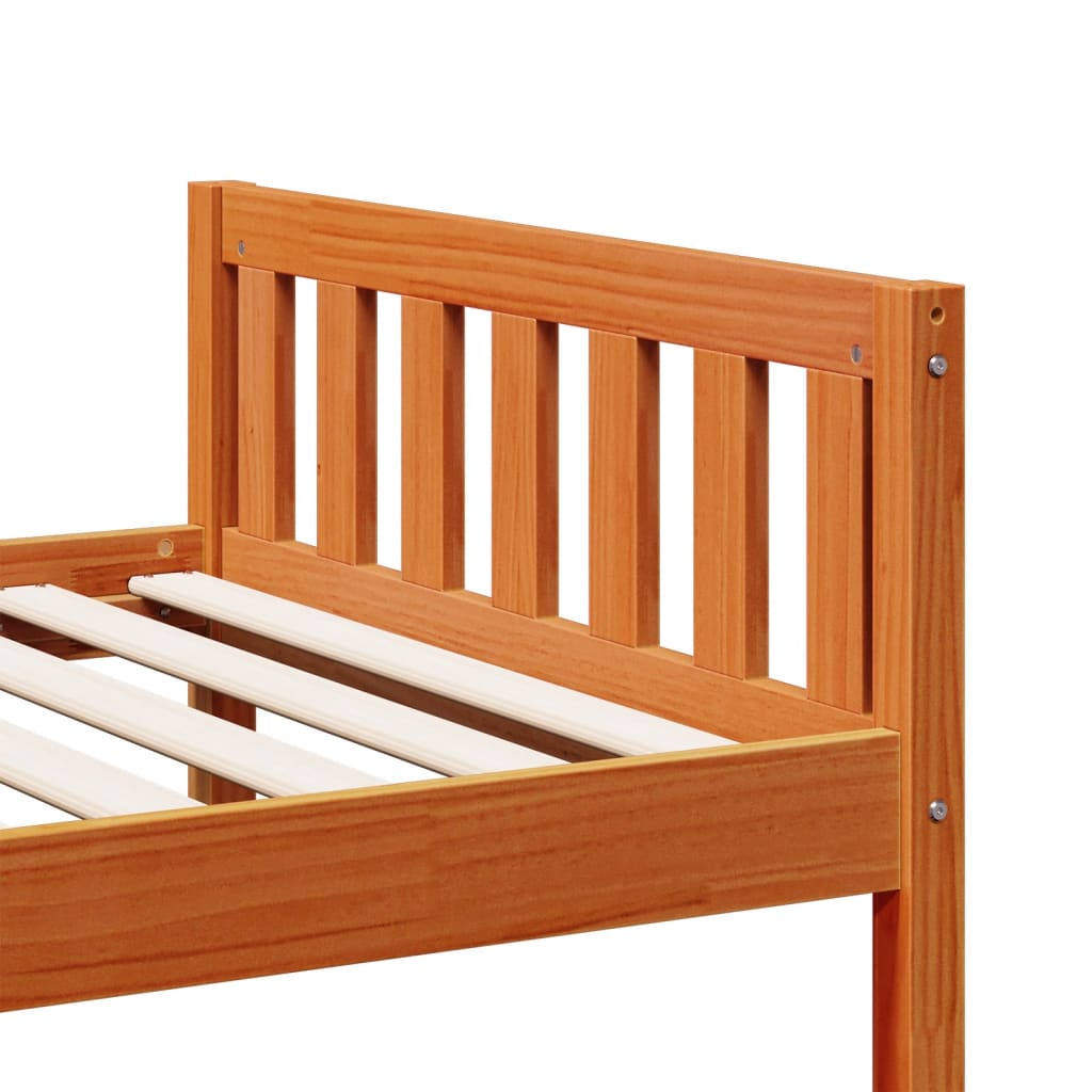 Children's Bed without Mattress Wax Brown 75x190 cm Solid Wood Pine