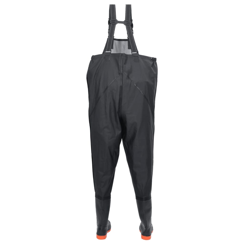 Chest Waders with Boots Black Size 41