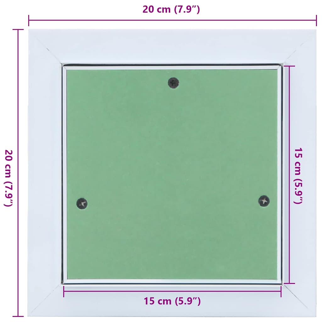 Access Panel White 20 x 20 cm Aluminium and Plasterboard