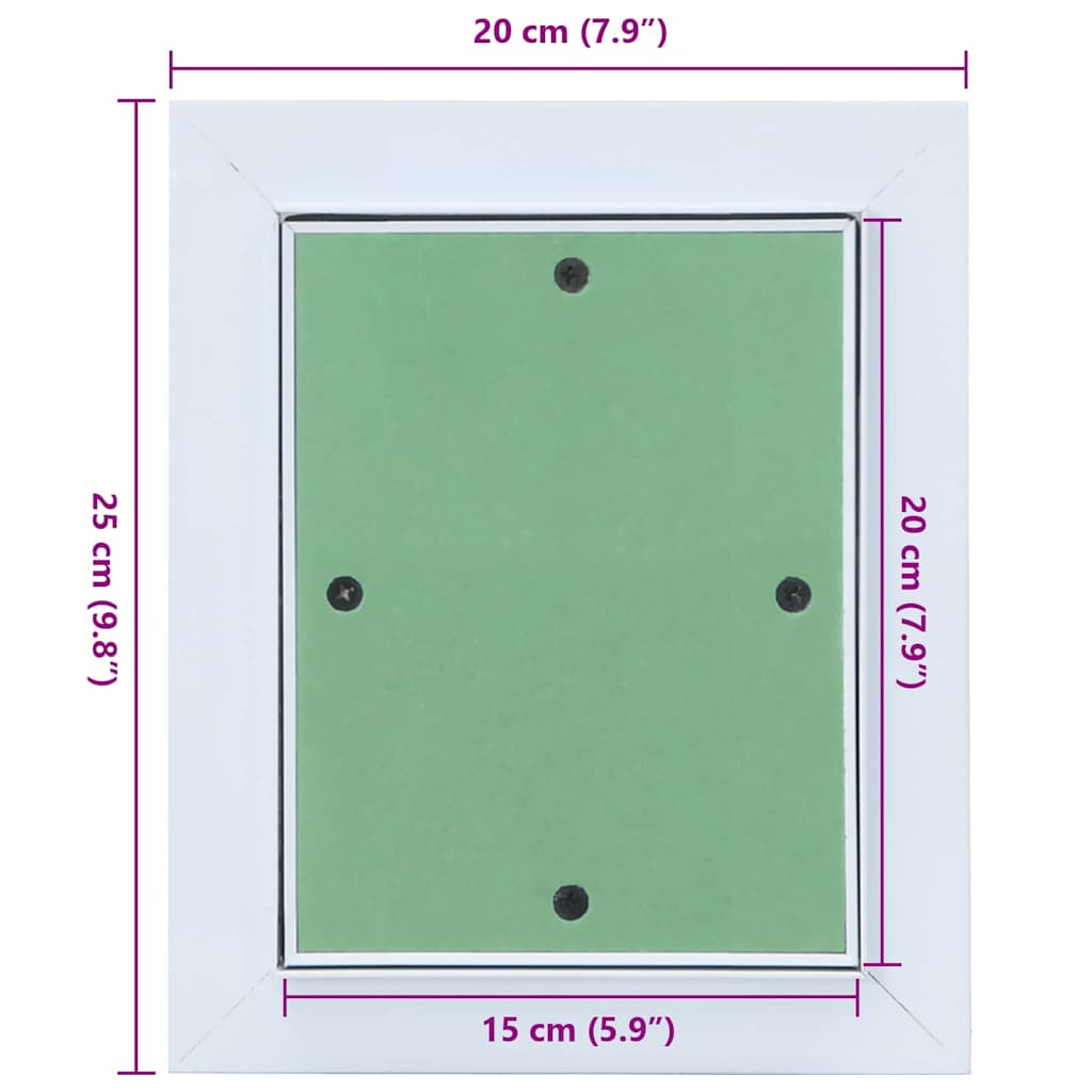 Access Panel White 20 x 25 cm Aluminium and Plasterboard