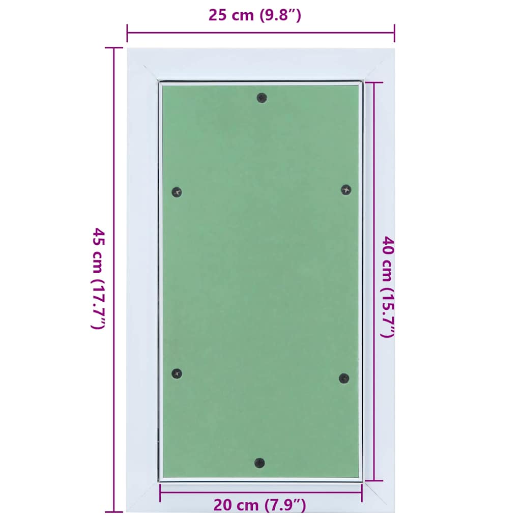 Access Panel White 25 x 45 cm Aluminium and Plasterboard
