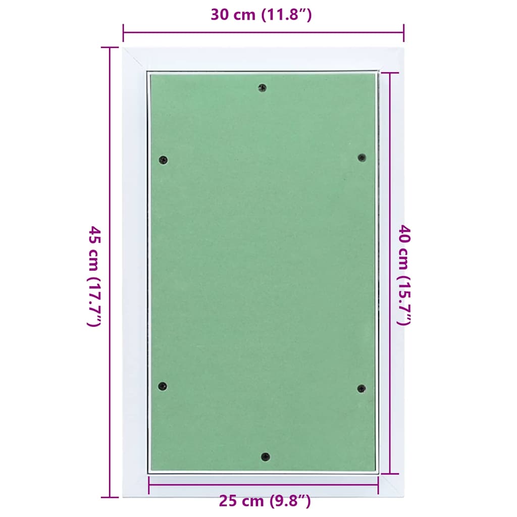 Access Panel White 30 x 45 cm Aluminium and Plasterboard