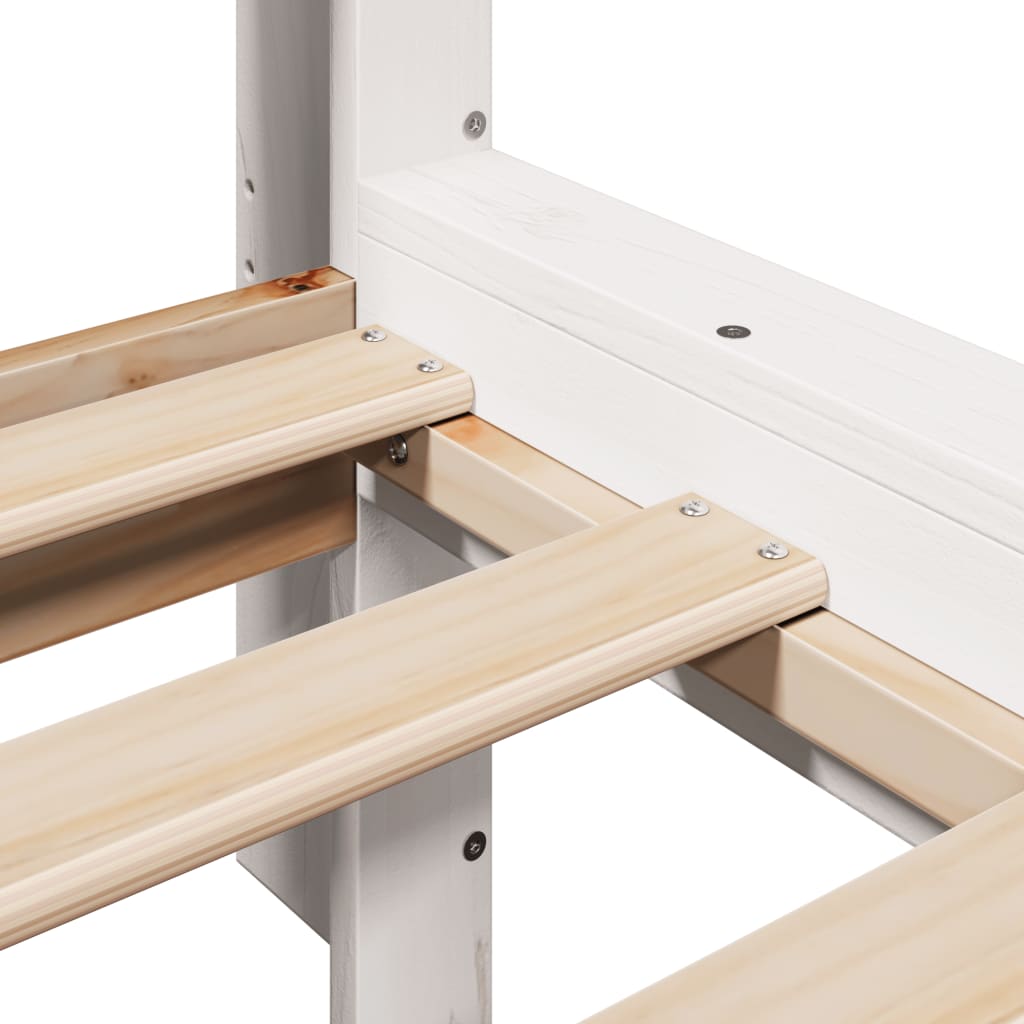 Bookcase Bed without Mattress White 100x200 cm Solid Wood Pine