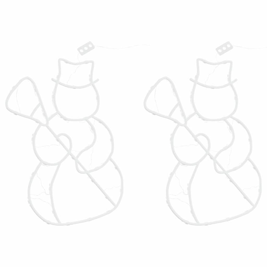 Christmas Lights Snowman Silhouette 2 pcs 35 LEDs Warm White