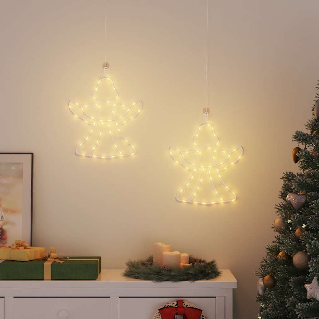 Christmas Lights Angel Silhouette 2 pcs 50 LEDs Warm White